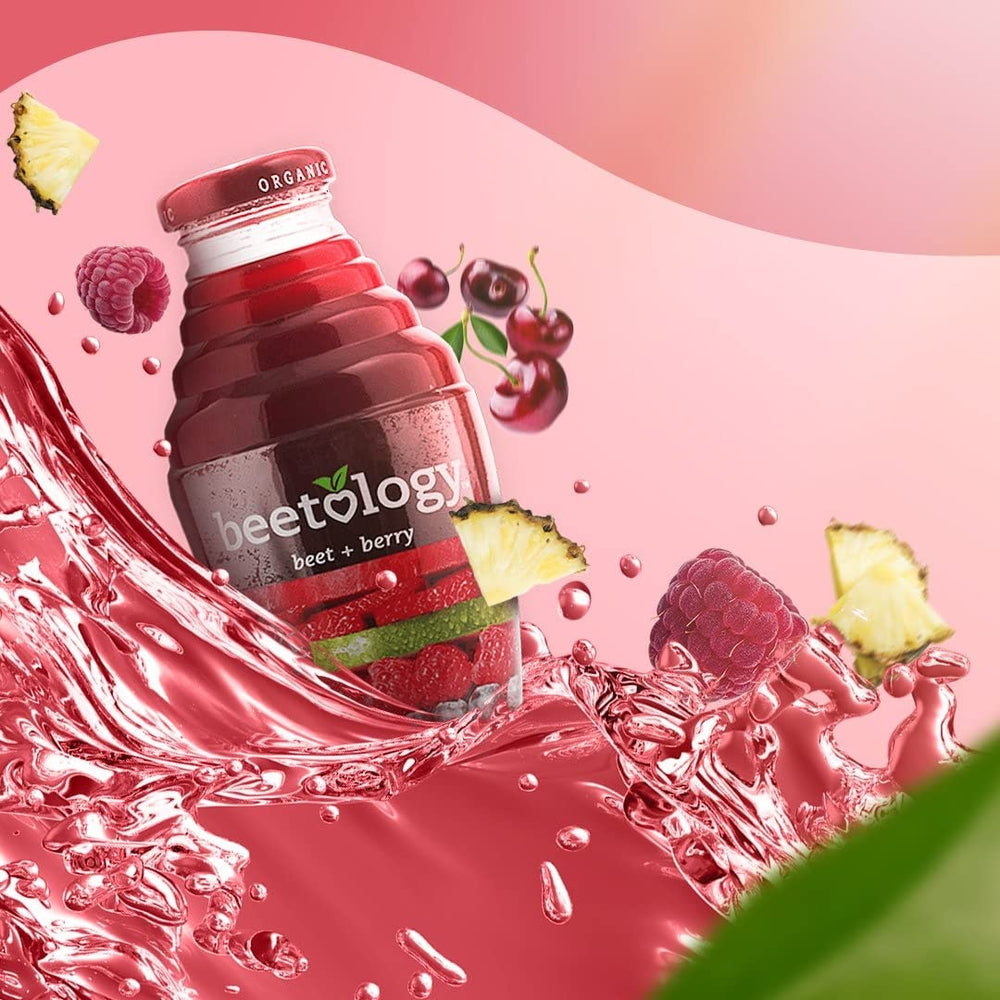 Beetology closeup berry swirls highlight rich flavor blend