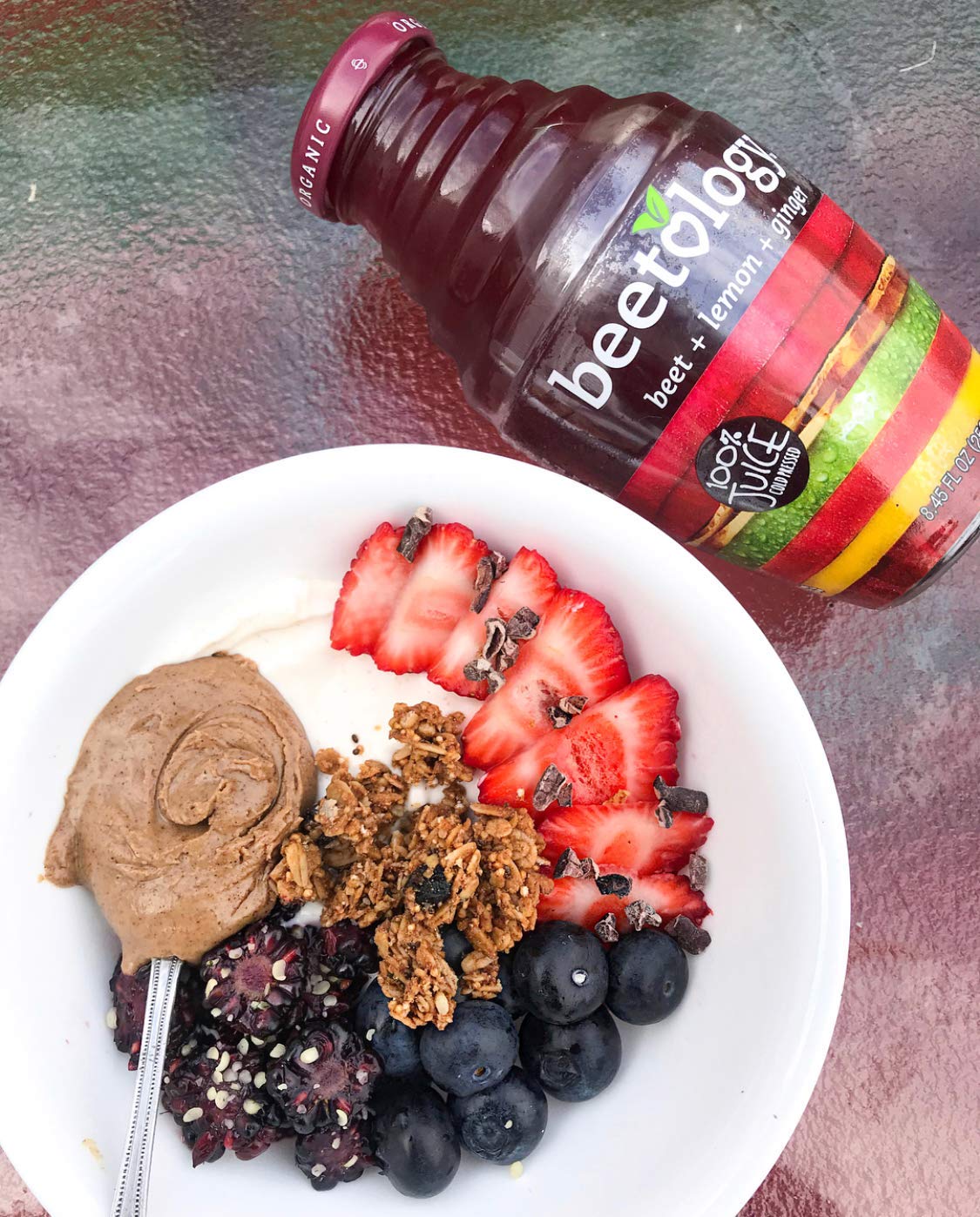 Beetology heart-healthy beet juice glass highlights vibrant color and easy daily nourishment