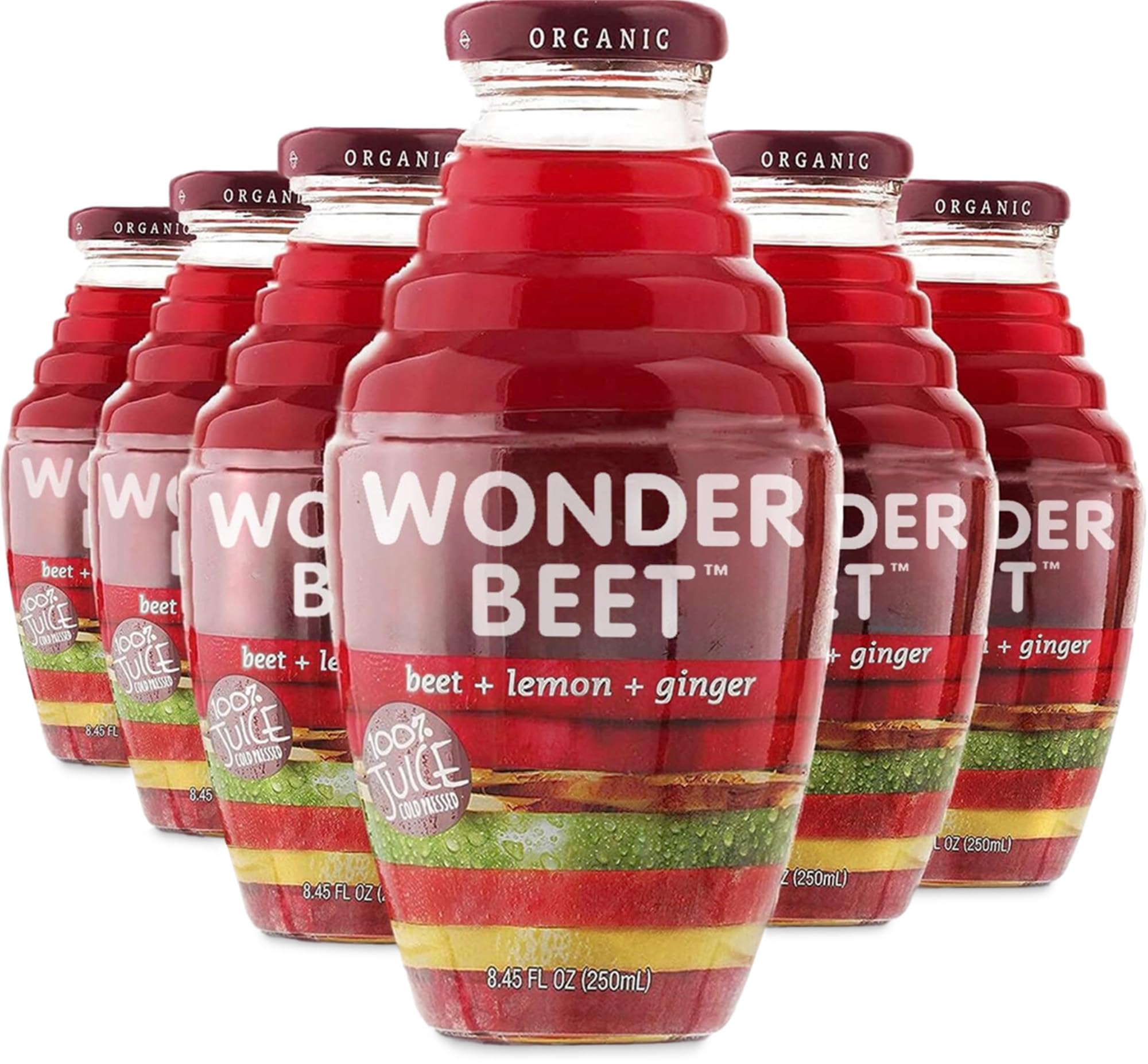 Beetology Organic Beet Lemon Ginger Juice bottle with vibrant color and natural ingredients