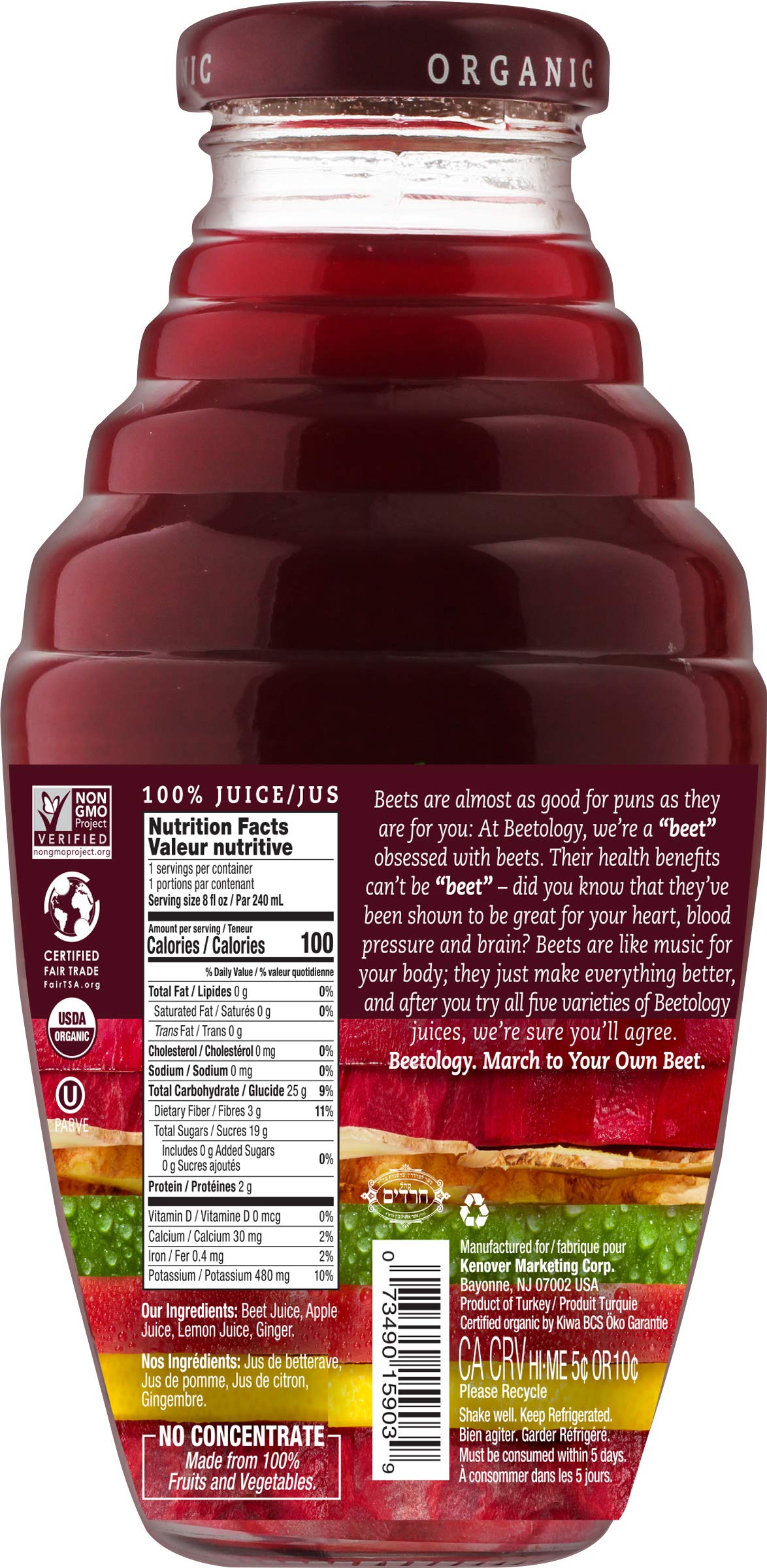 Beetology versatile juice base used in smoothies or cocktails adding color and flavor