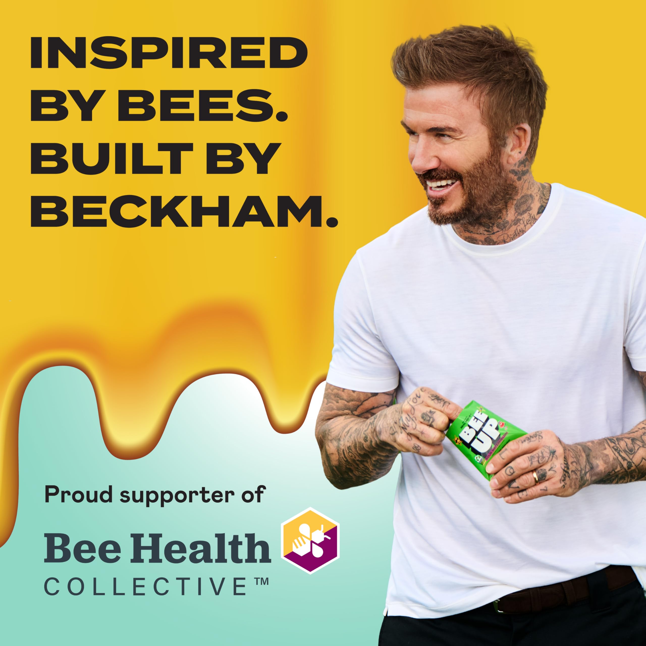BeeUP 10-pack display illustrates convenient school or sport-time snacking.