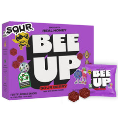 BeeUp Honey Fruit Snacks pack with individually wrapped pouches for convenient lunchbox snacking.