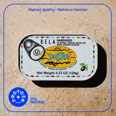 BELA lightly smoked sardines can, smoky aroma ideal for tapas.