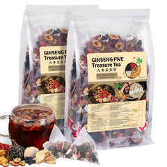 BeleePlanner Ginseng Five Treasures tea pack front view highlights natural kidney-support blend