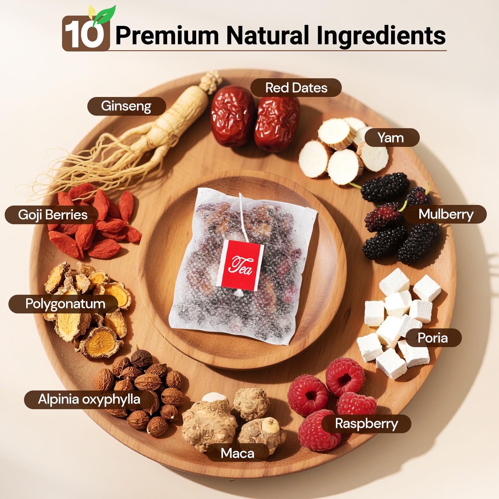 BeleePlanner Ginseng Ten Treasure Tea bags ready to steep for caffeine-free calm