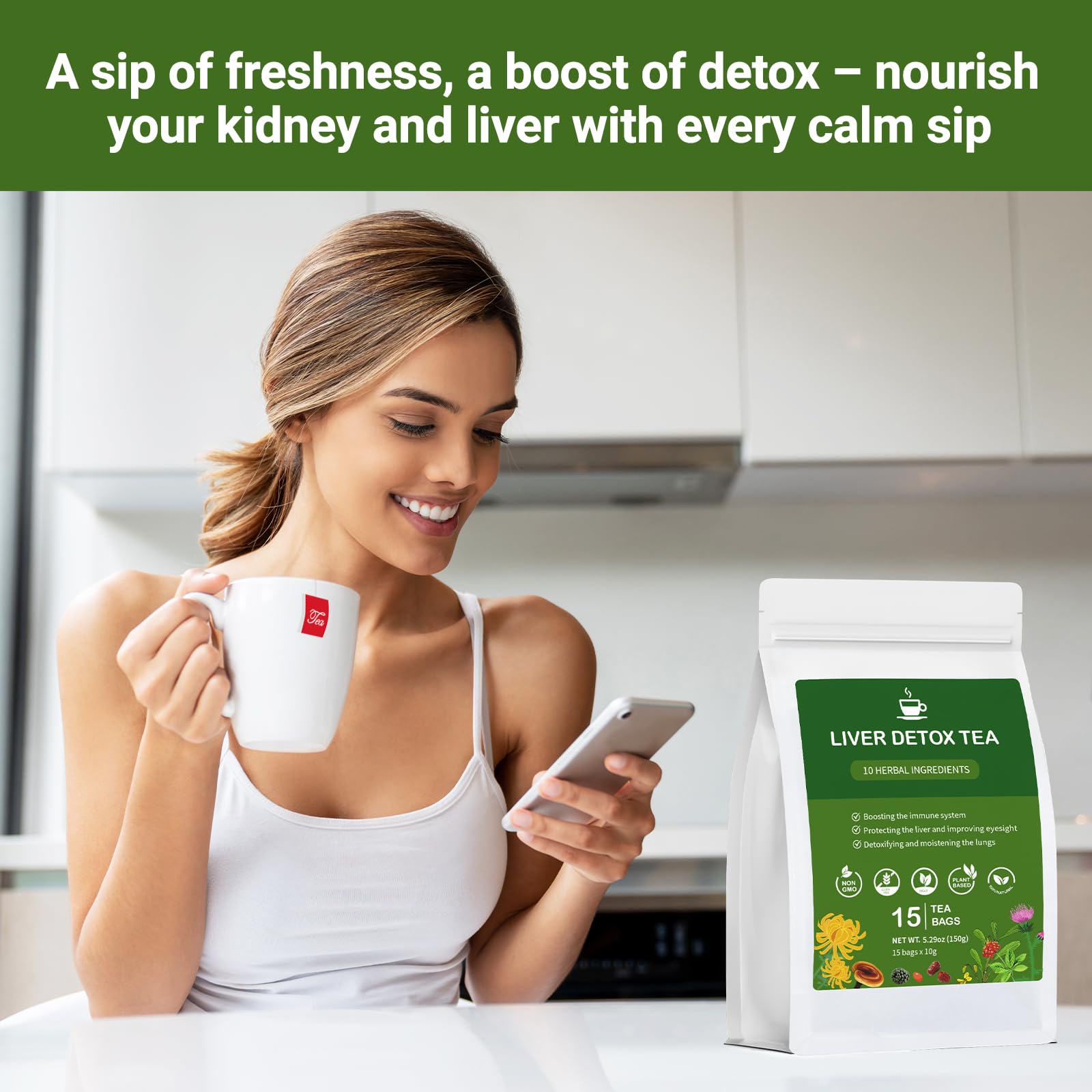 BeleePlanner Liver Detox Tea dry herbs arranged for a daily ritual