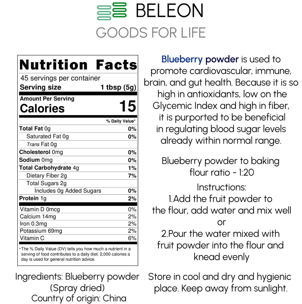 Beleon Blueberry Powder in a smoothie bowl adding natural blueberry flavor and color.