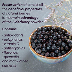 Beleon Elderberry Powder sprinkled into yogurt for extra nutrients and flavor.