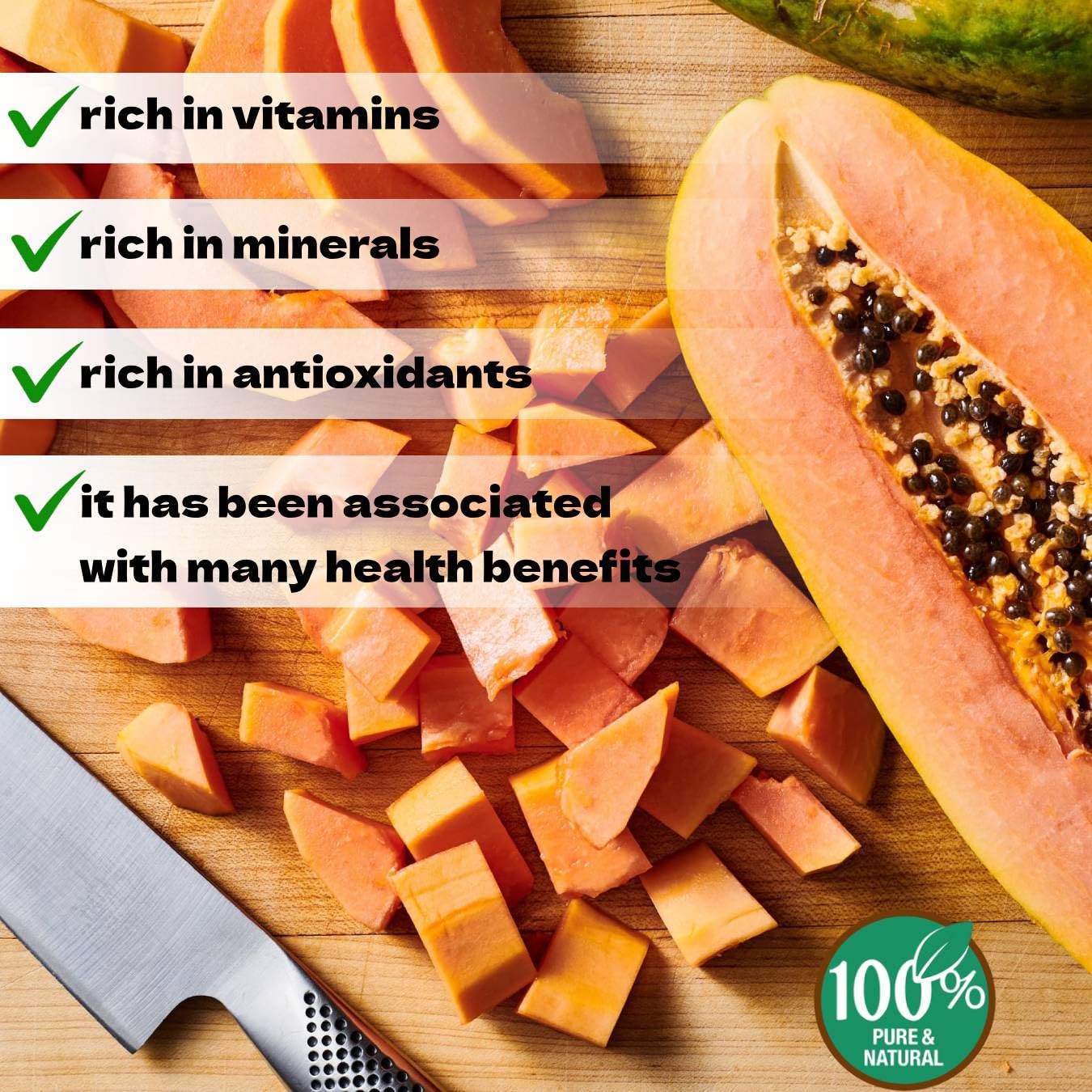 Beleon Papaya Pure Powder in dessert dish highlighting vibrant color and flavor.