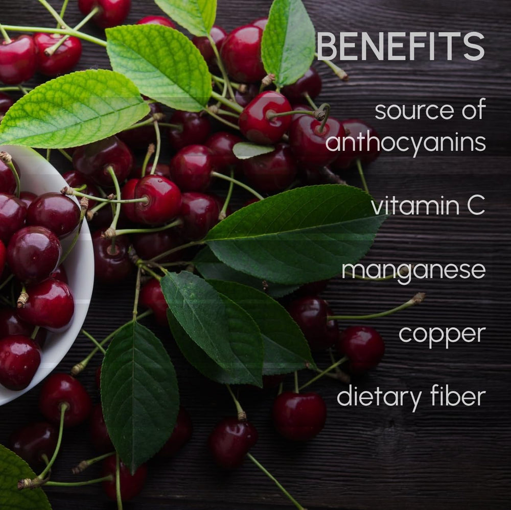 Beleon Tart Cherry Powder packaging on shelf emphasizes GMO-free, pure ingredients