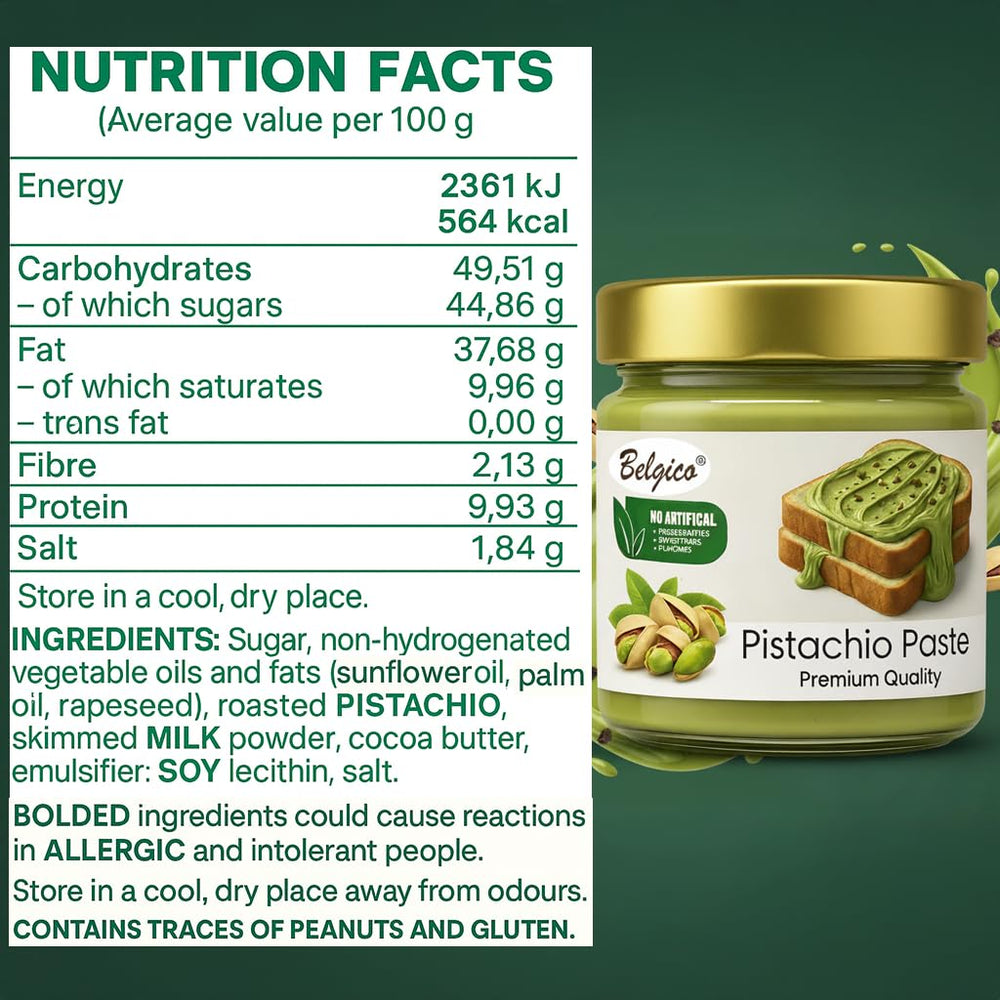 Belgico pistachio cream spread on toast offers a breakfast upgrade.