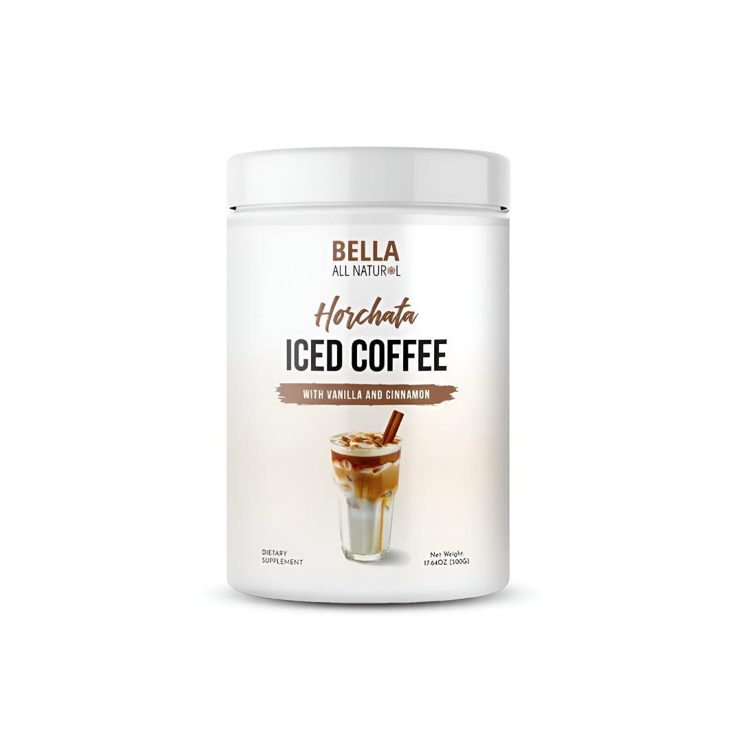 Bella All Natural Horchata Iced Coffee bottle ready for refreshing hydration break