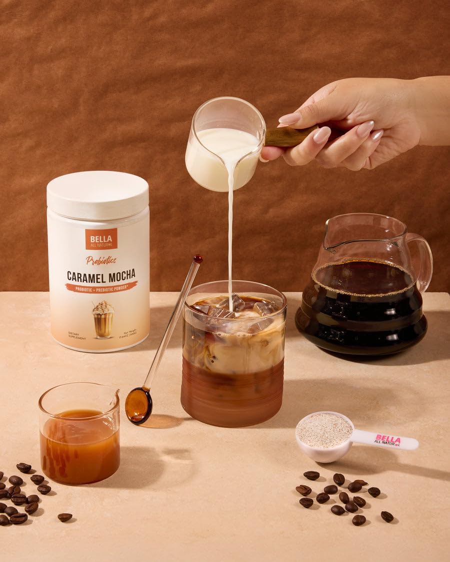 Ready-to-serve Bella All Natural probiotic caramel mocha coffee