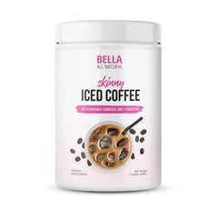 Bella All Natural Skinny Iced Coffee pack shot highlights zero sugar and convenience.