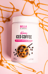 Bella All Natural Skinny Iced Coffee being poured for a quick cold brew.