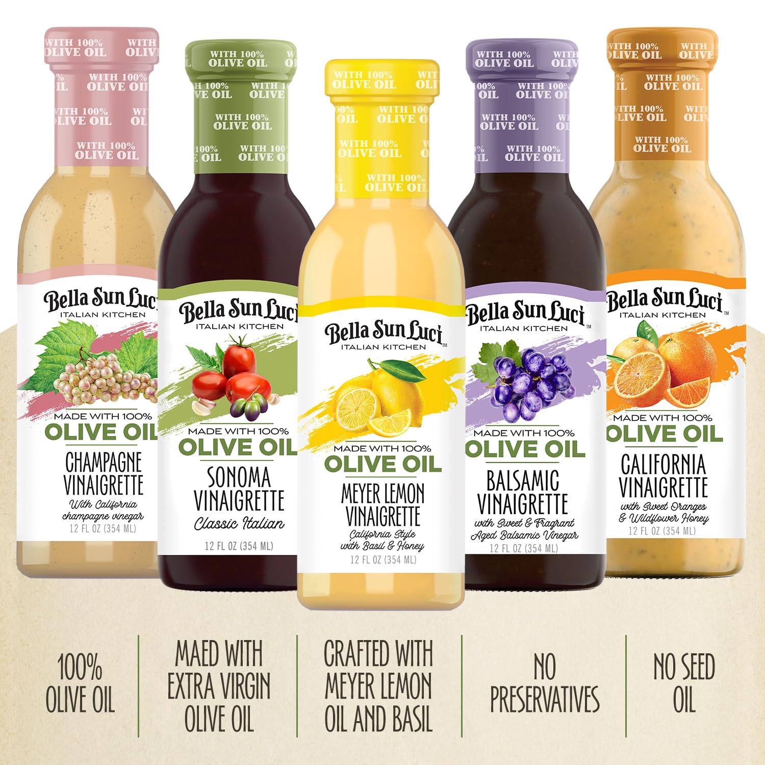 Bella Sun Luci honey accents closeup suggests natural sweetness in dressings