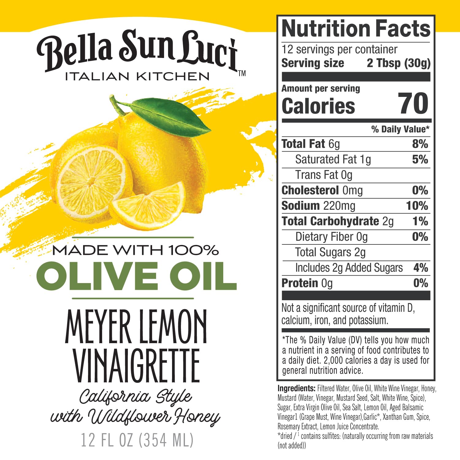 Bella Sun Luci Meyer Lemon Vinaigrette pour ideal for quick dressings and marinades