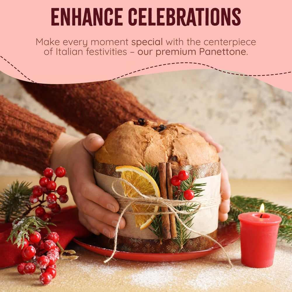 Bell'Amore Panettone packaging highlighting imported Italian origin.