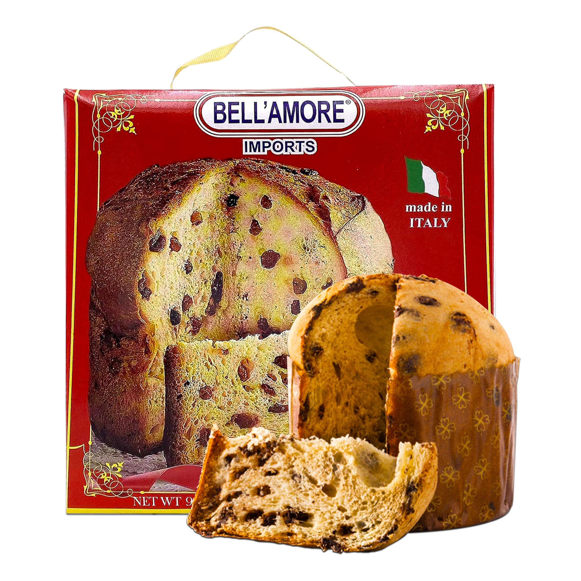 Bell'Amore Panettone with raisins close-up for festive breakfasts.