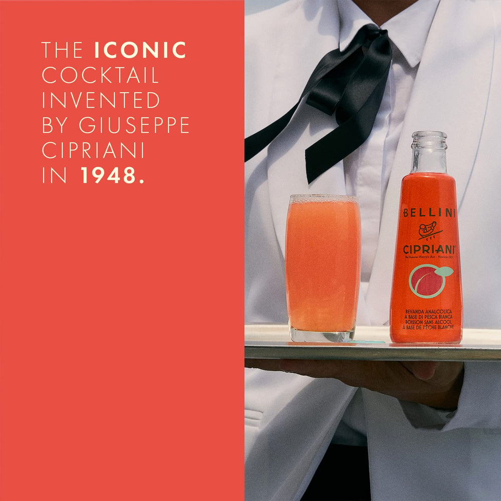 Serve in a crystal glass with a peach slice; Bellini Cipriani elevates gatherings.