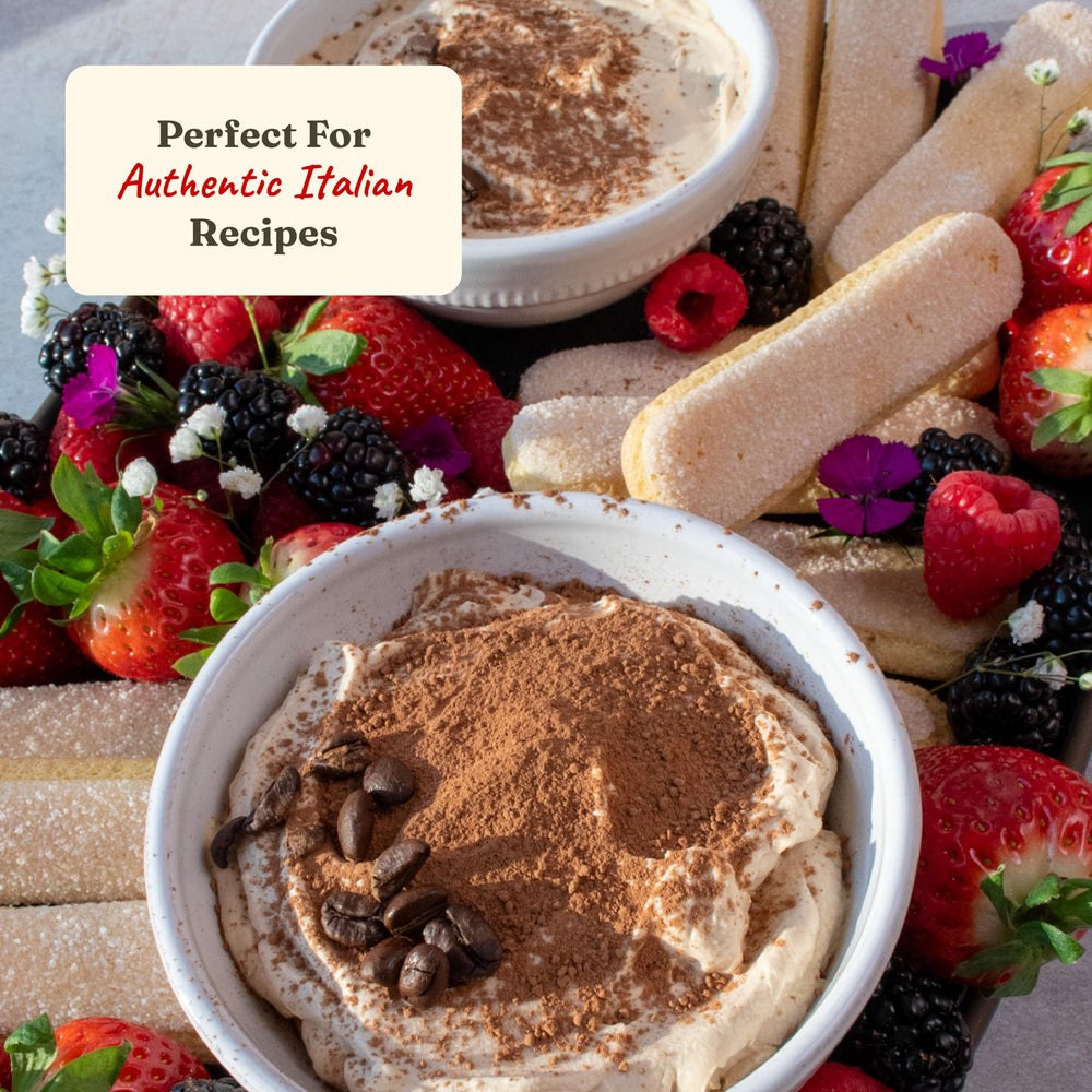Dessert with ice cream and biscuits using Bellino Savoiardi.