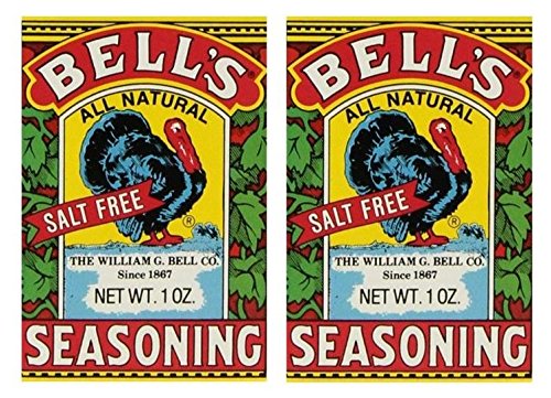 Bell's All Natural Seasoning 1oz box, salt-free poultry blend, ideal for healthy, flavorful chicken.