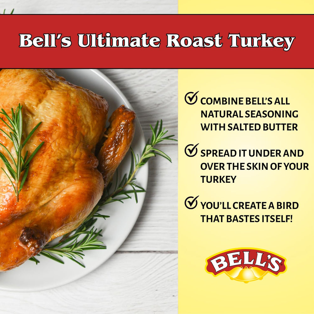BELL'S seasoning sprinkled over roasted vegetables for healthy taste
