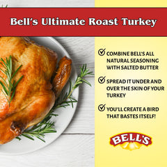 BELL'S seasoning sprinkled over roasted vegetables for healthy taste