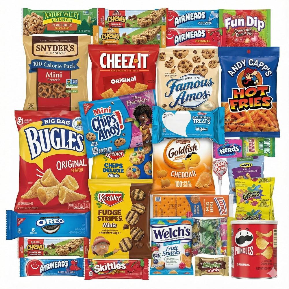 Belmint 50-count snack box with assorted treats, ideal for gifting.