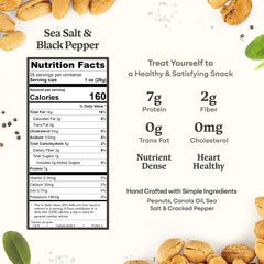 Belmont Peanuts 25oz jar with sea salt and cracked pepper flavor for snacking