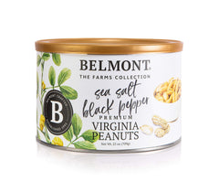 Belmont Peanuts hand-seasoned sea salt and pepper close-up, showcasing savory crunch