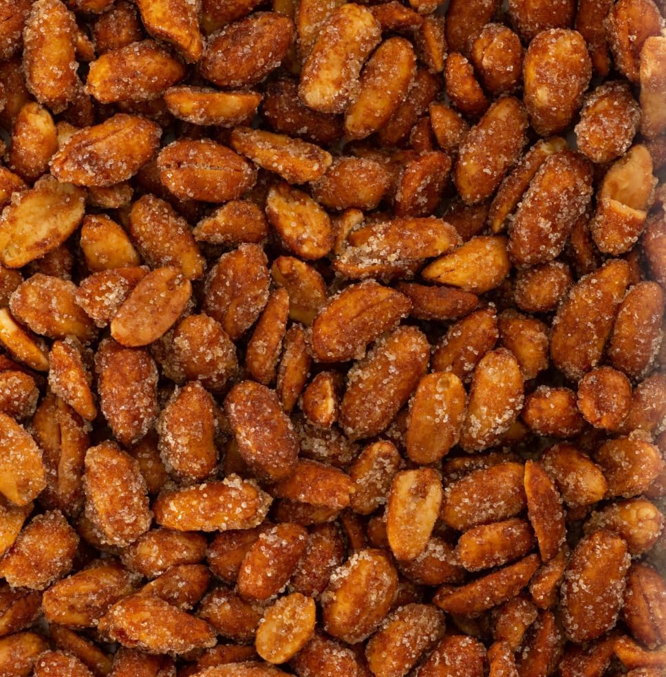 Belmont Peanuts honey roasted Virginia peanuts packaging label, eight-ingredient goodness in every scoop.