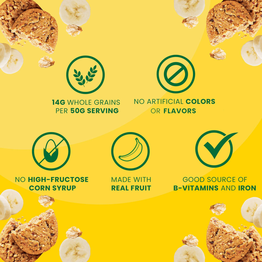 Belvita Banana Bread Bars packaging showing six boxes