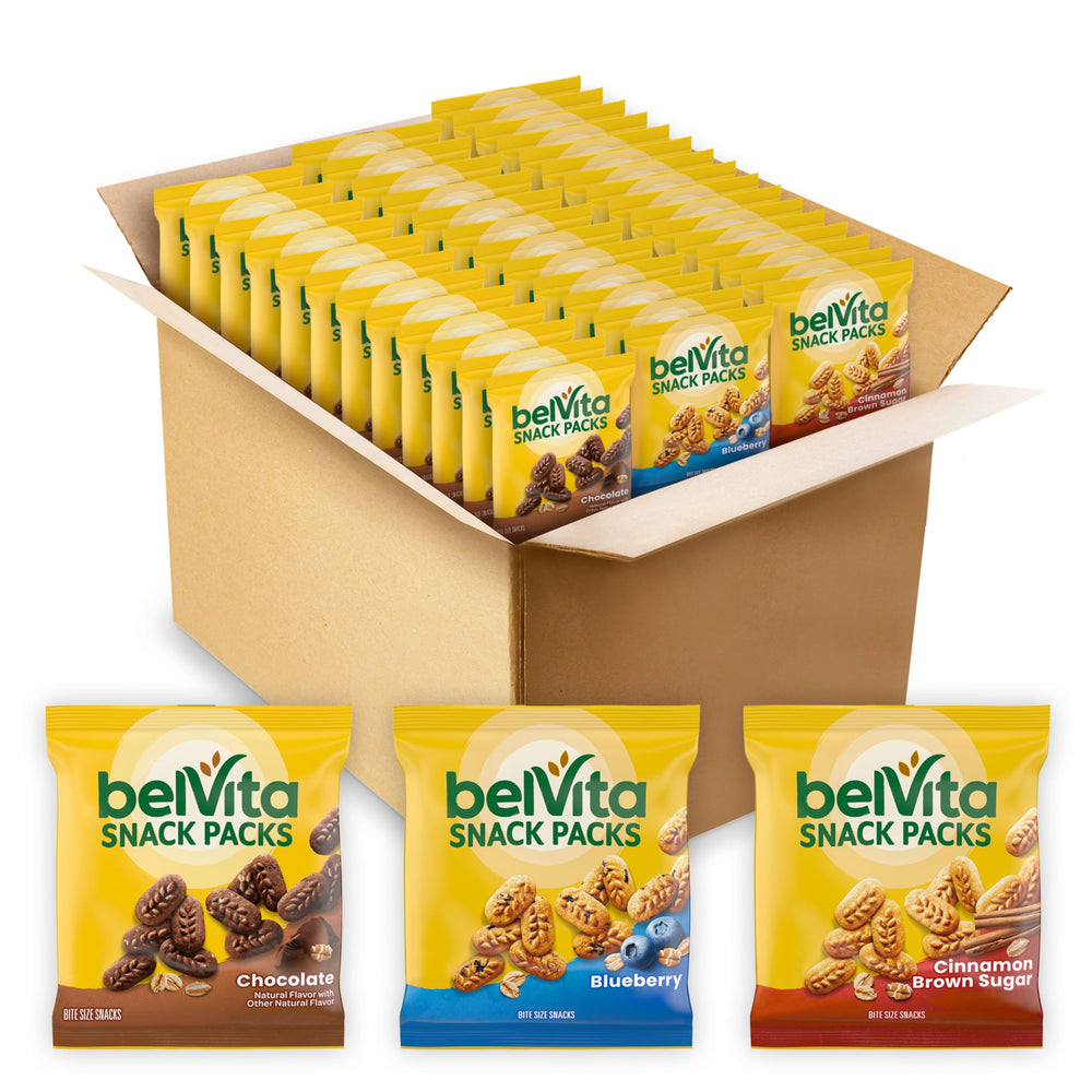 Belvita bite size snacks variety pack front view for quick mornings