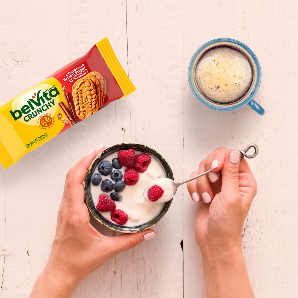 belVita biscuits on office desk, ready for a grab-and-go breakfast