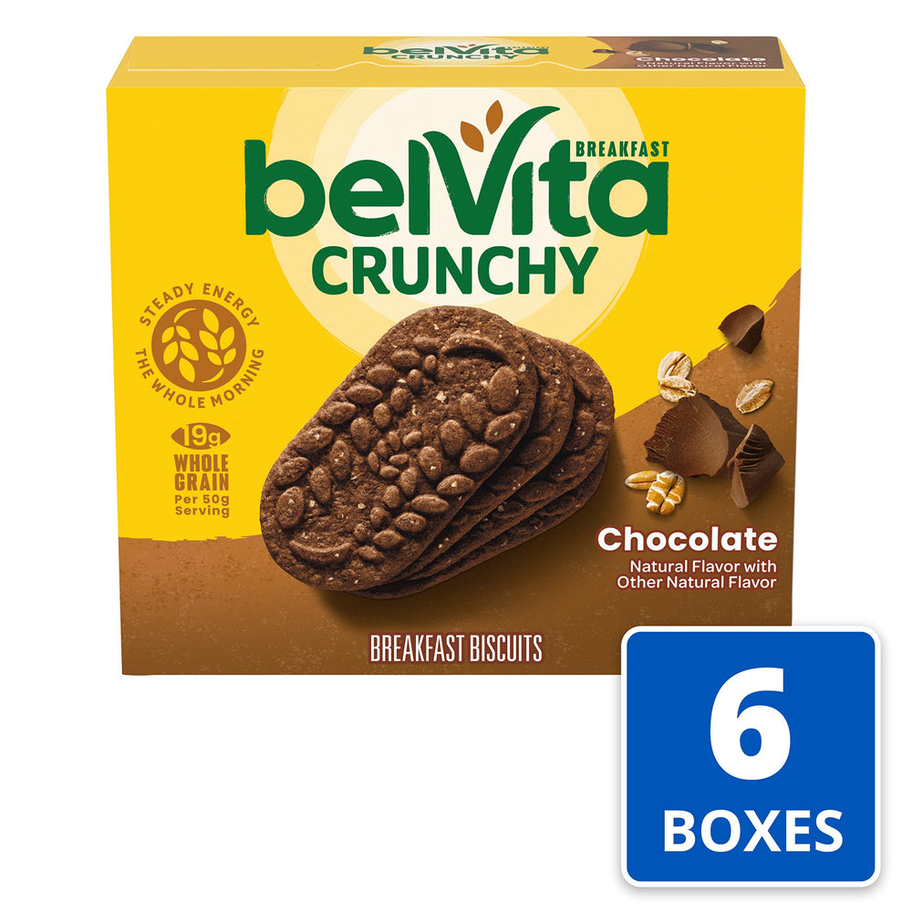 Belvita Chocolate Breakfast Biscuits served with yogurt and fruit