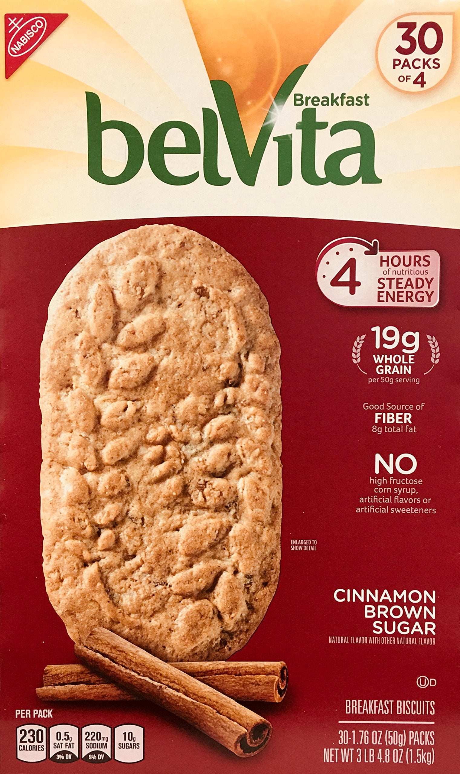 Belvita brown sugar biscuits pack of 4 for on-the-go energy.