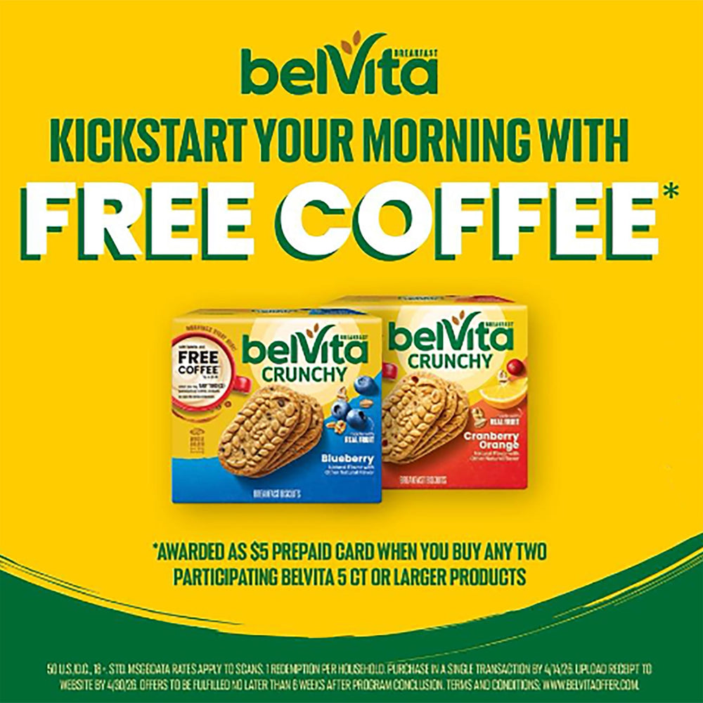 Close-up of Belvita Cranberry Orange Breakfast Biscuits cranberry pieces visible