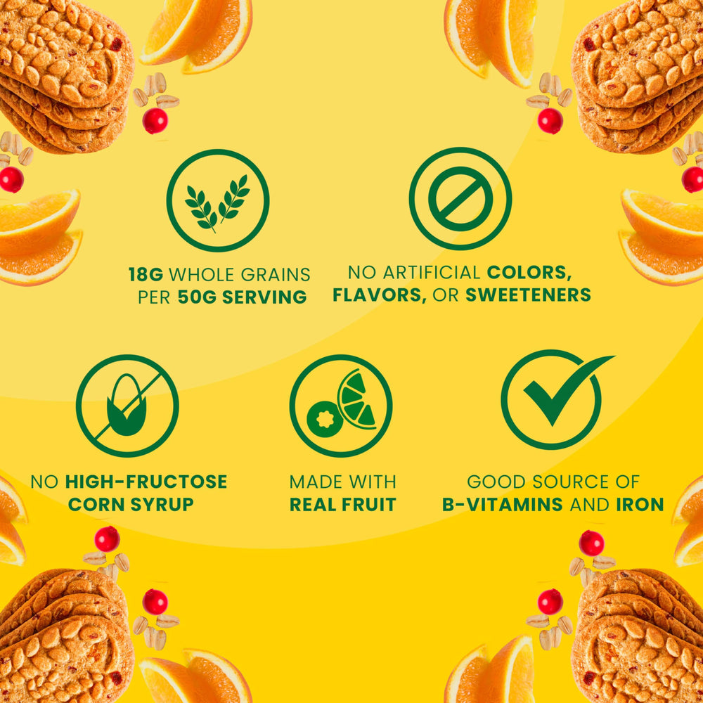 Belvita Cranberry Orange Breakfast Biscuits served with yogurt for a quick breakfast setup