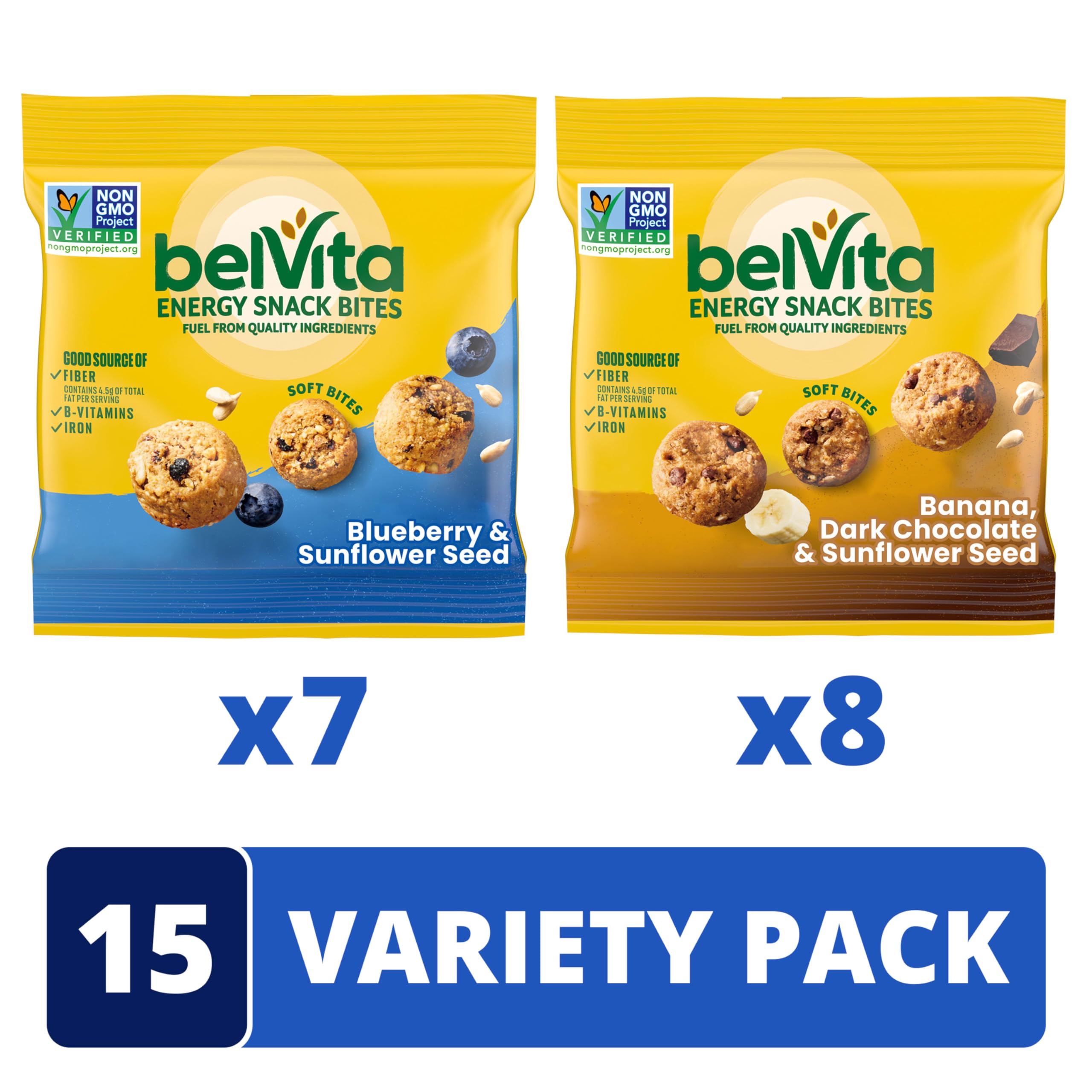 Belvita Energy Snack Bites banana-dark-chocolate close-up showing soft texture.