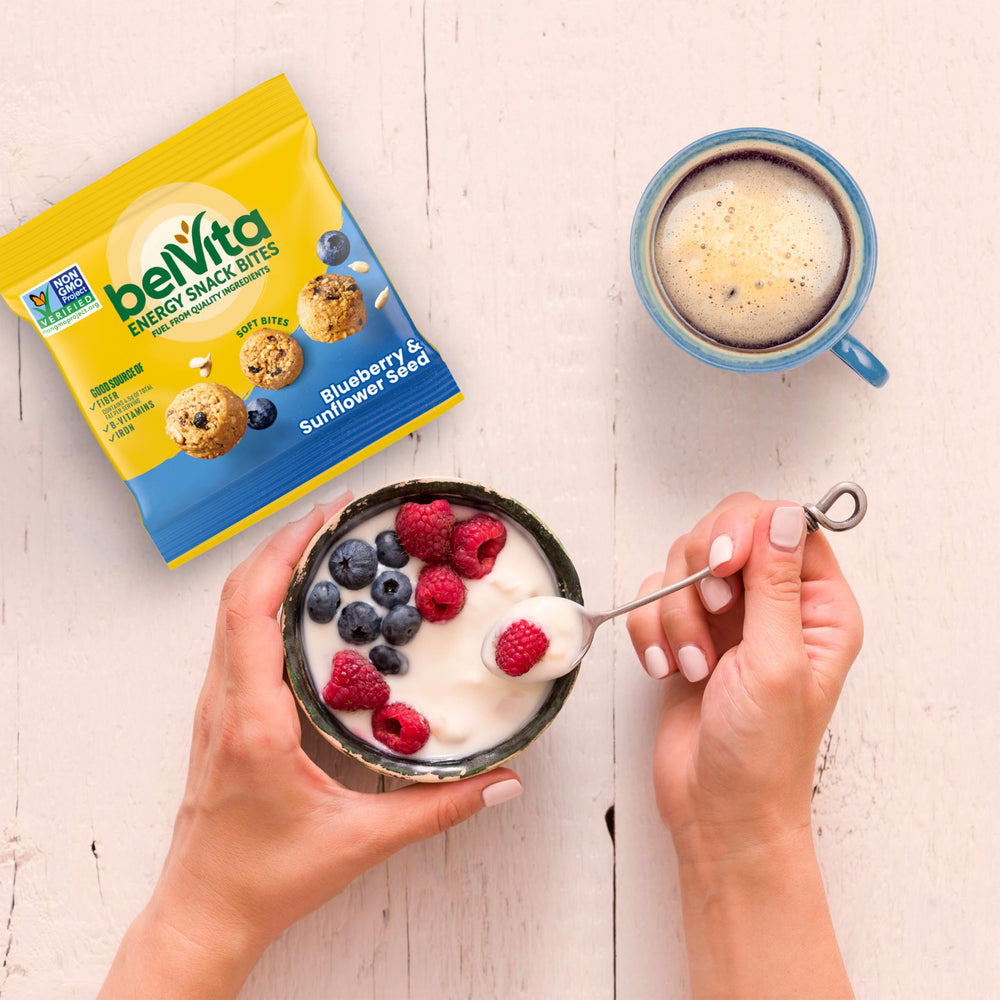 Belvita bites in a lunchbox for school or snack time.