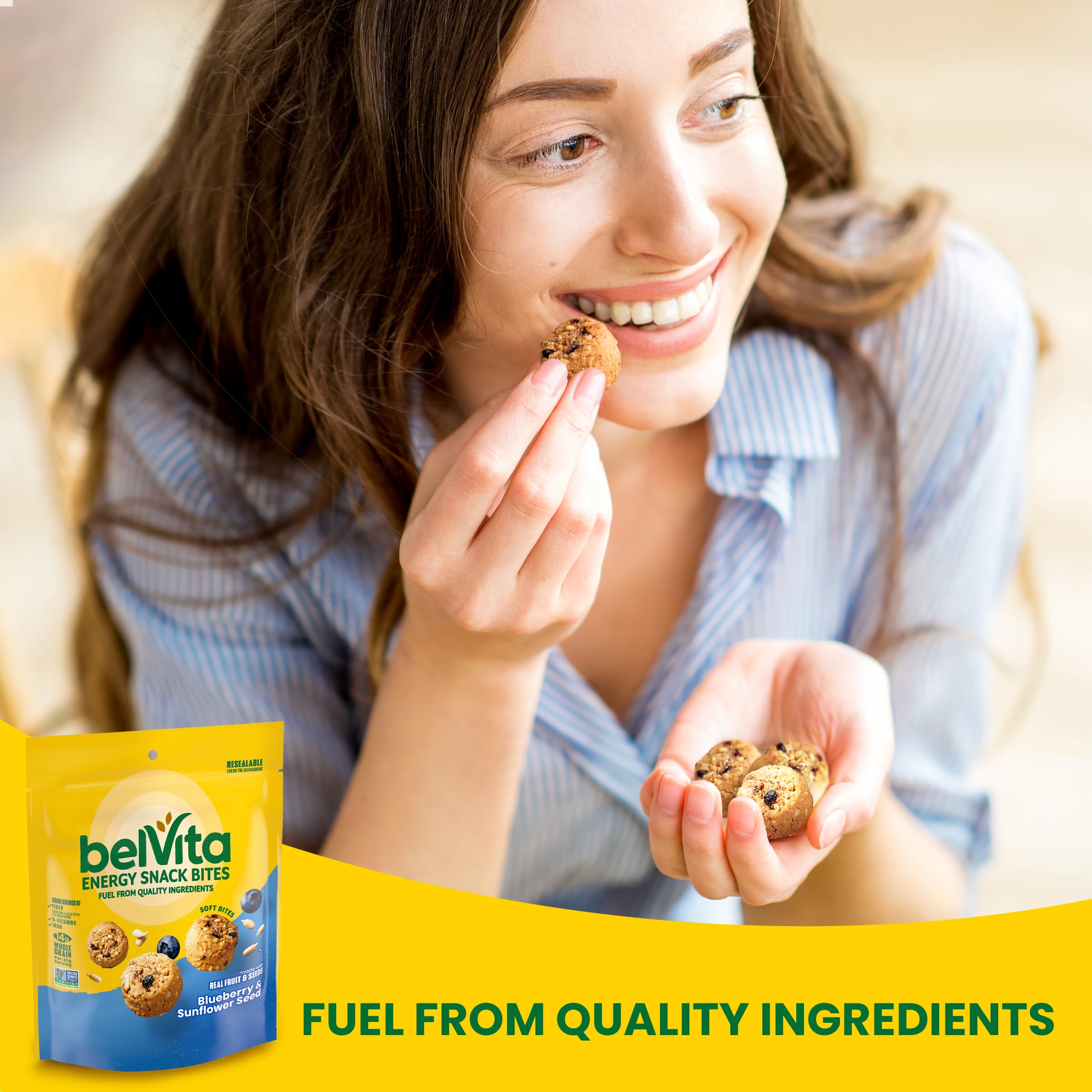 belVita Energy Snack Bites rich in whole grains.