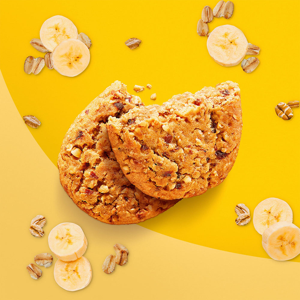 Belvita Soft Baked Banana Bread bar served with yogurt for a balanced morning