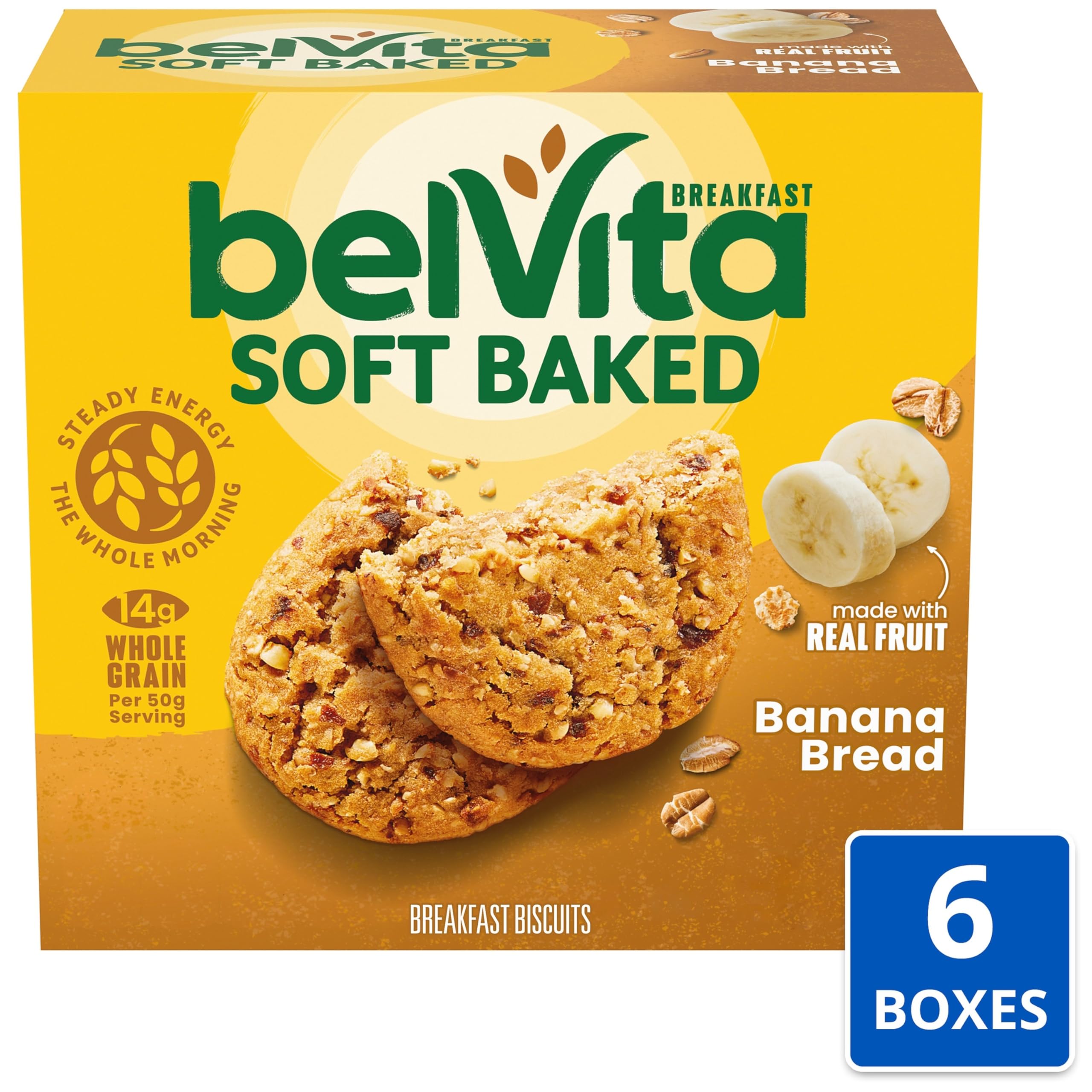 Close-up of Belvita Soft Baked Bars showing visible fruit bits