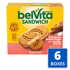 Belvita vanilla creme filling detail showcases creamy center for satisfying bites.