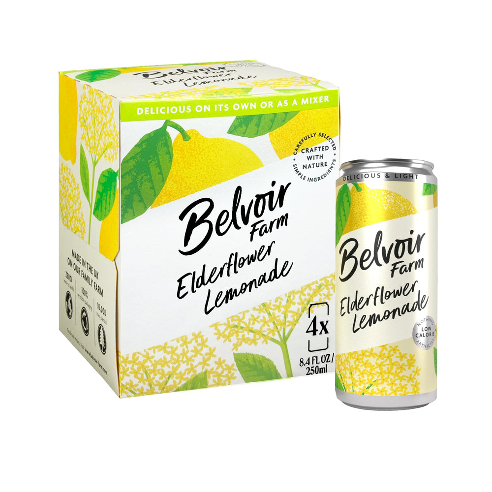 Belvoir Fruit Farms elderflower lemonade glass pour showcases elegant serving.
