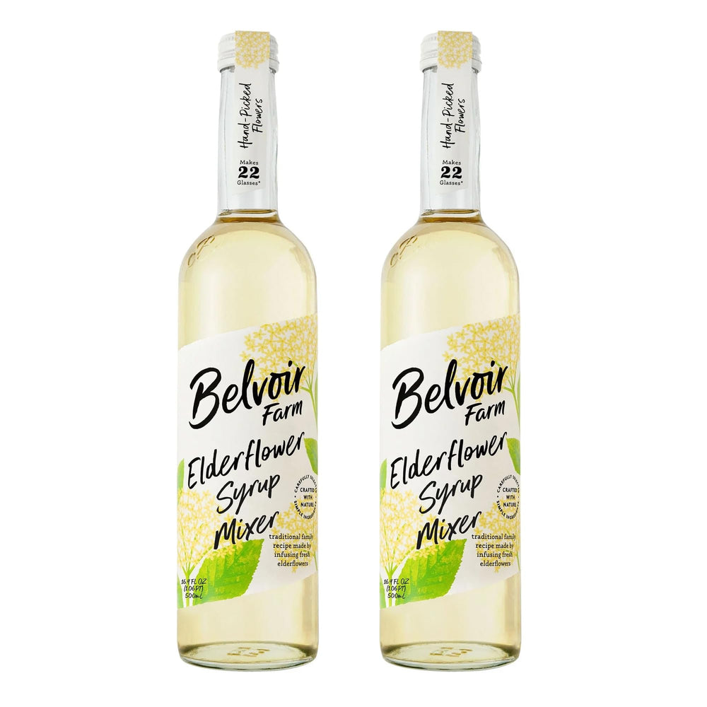Belvoir Fruit Farms elderflower syrup bottle two-pack for refreshing drinks