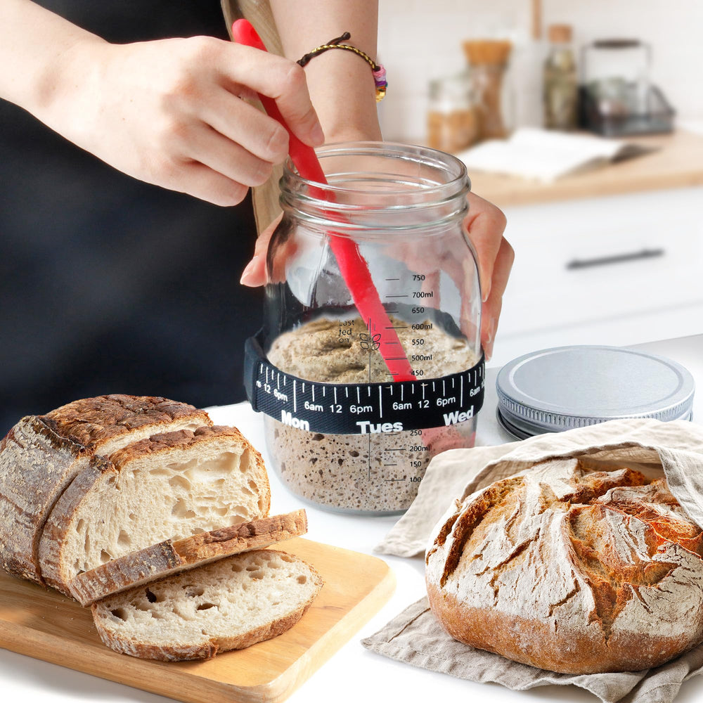 Benicci Sourdough Starter Jar Wide-Mouth enables easy cleaning and feeding