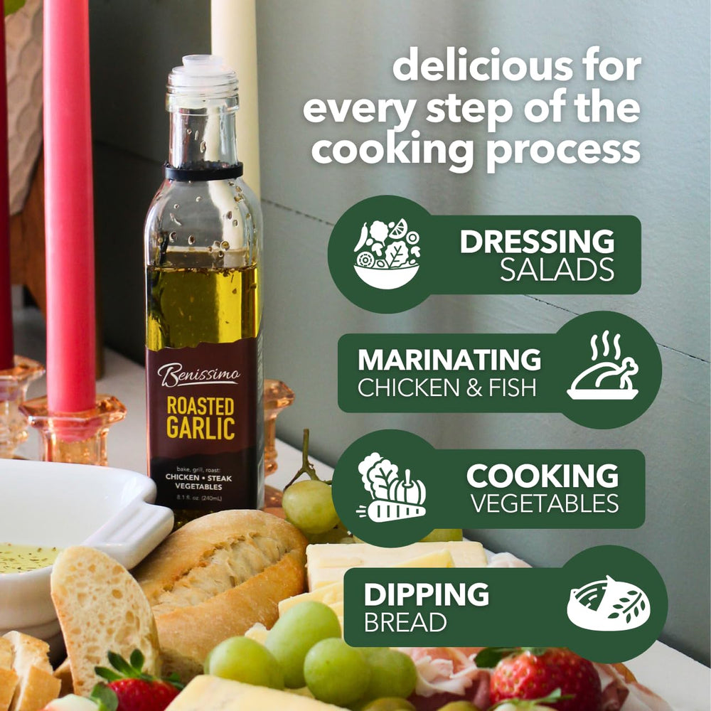 Benissimo herb-infused oil for quick sauté and aromatic searing.