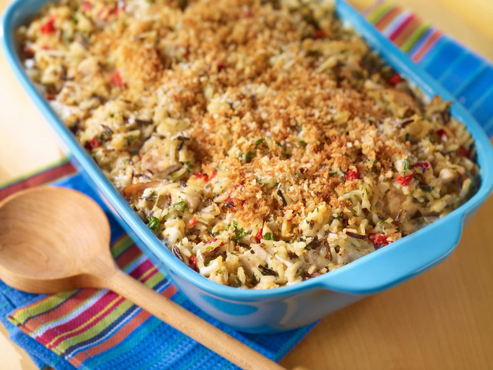 Close-up of BEN'S ORIGINAL 23-herb blend adding savory depth to rice